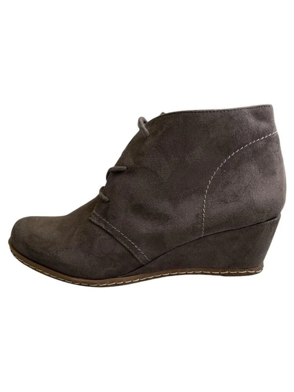 Franco Sarto Grey Suede Lace Up Booties Size 7